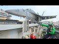 F-18 Pilot Taking Off Super Close to Navy Crewman on US Aircraft Carrier