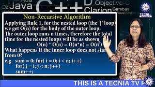 MCA || Dr Krishna Bati Singha || Mathematical Analysis of Non Recursive and R A || TIAS || TECNIA TV