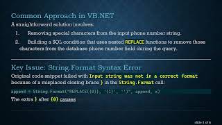 Cleaning Phone Number Strings in VB.NET SQL Queries with REPLACE Guide
