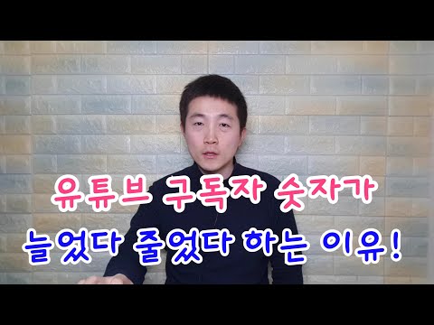 유튜브 구독자 숫자가 늘었다 줄었다 하는 이유 