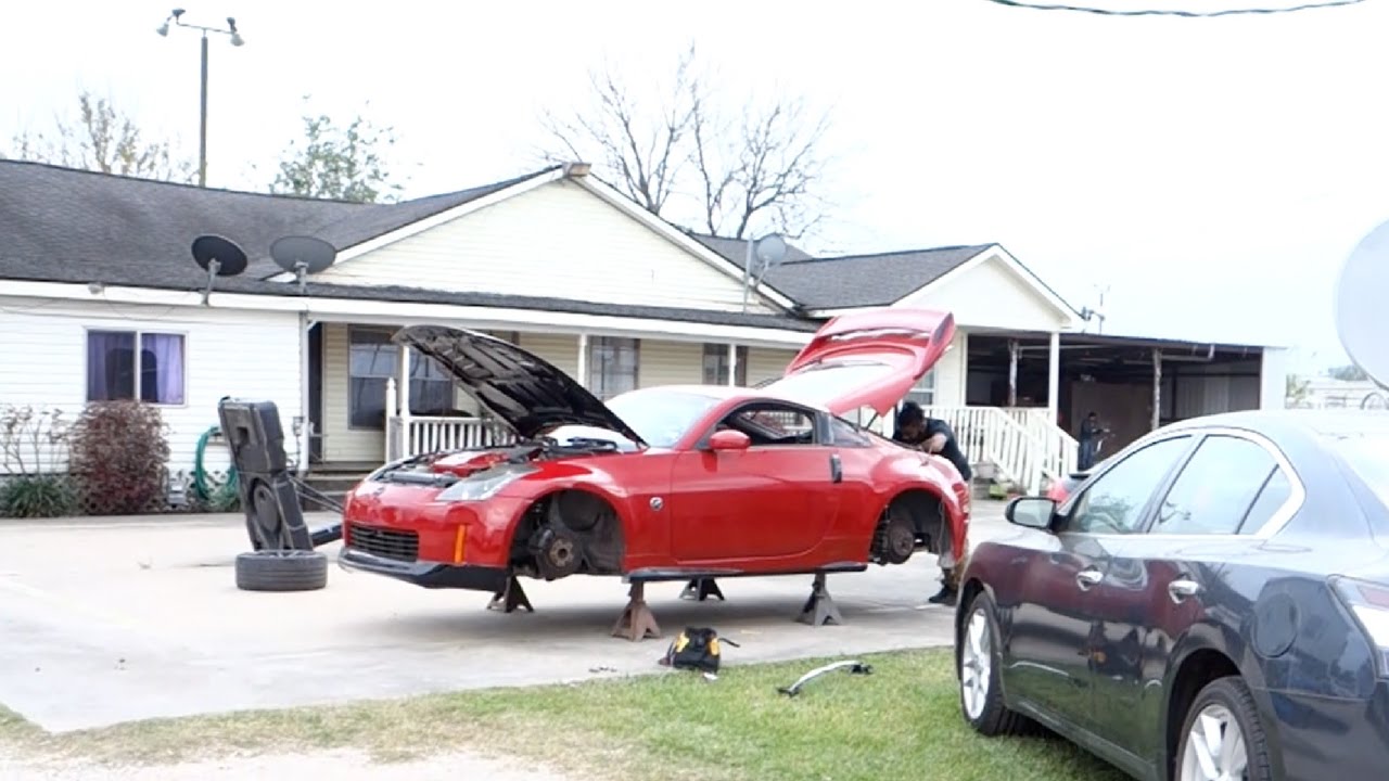 Bags on 350z install !! part 2 YouTube