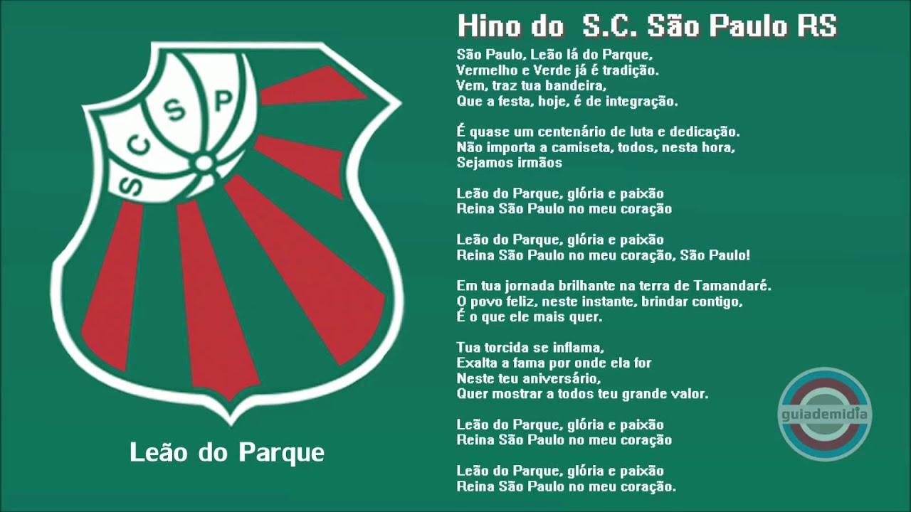 Hino do S.C. São Paulo RS YouTube Hino do S.C. São Paulo RS YouTube