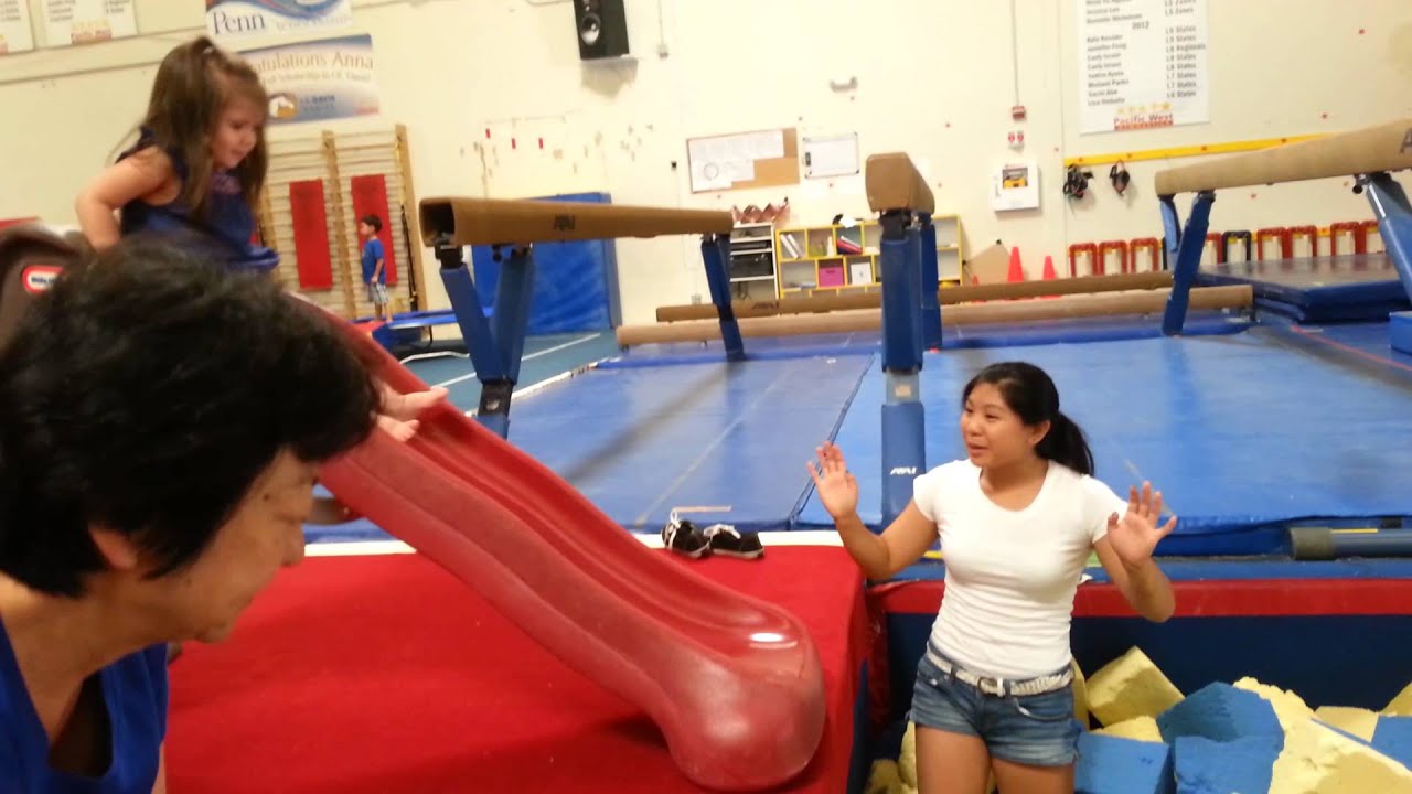 Pacific West Gymnastics Foam Pit Slide YouTube