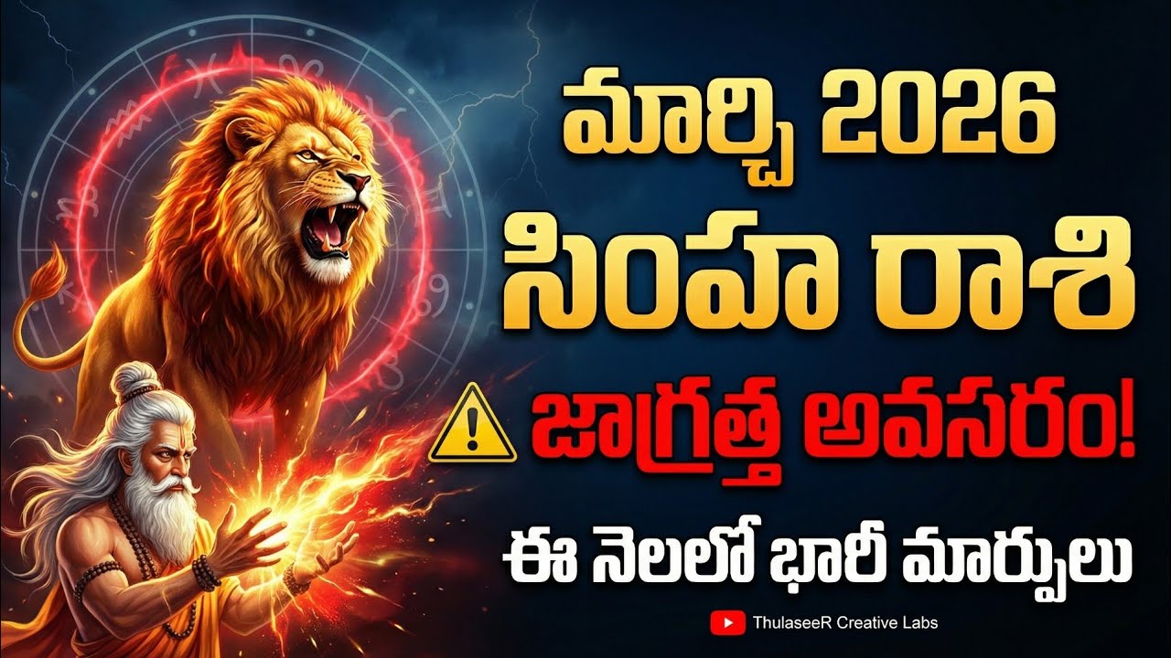 సింహ రాశి మార్చి 2026: ఈ నెలలో మీరు తీసుకోవాల్సిన జాగ్రత్తలు | March 2026 Leo Horoscope