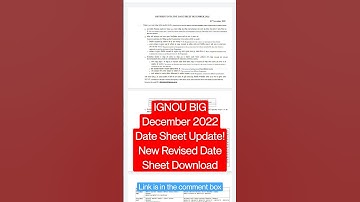 IGNOU BIG December 2022 Date Sheet Update! New Revised Date Sheet Download