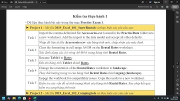 MOS Excel 2019 - Practice Exam 1 (Kiểm tra thực hành 1)
