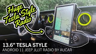 HUGE TESLA STYLE RADIO UPGRADE FOR JEEP JL/JT  AuCar 13.6' Tesla Style Android 11