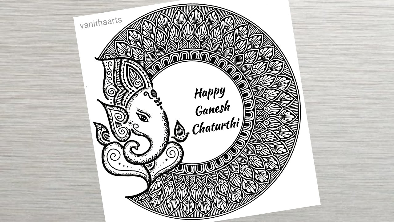 Ganesh Chaturthi Mandala Art | How to draw mandala for beginners