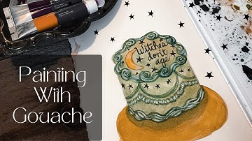 Witchy Cake- Art Journal Painting 