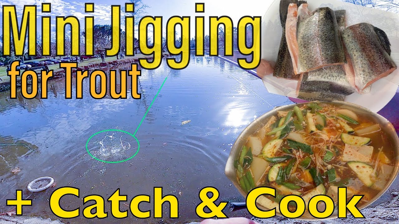 Mini Jigging for TROUT at a Local Park + Catch & Cook - Spicy