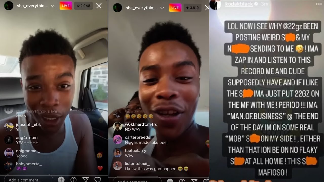 NEW YORK DRILL RAPPER SHA EK GOES OFF ON KODAK BLACK AND 22GZ AFTER ...