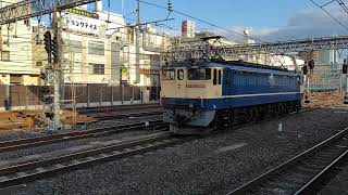 【OM入場に伴う牽引機返却回送】EF65 2080が単機で大宮駅5番線から発車するシーン（単8282レ）2025.04.09