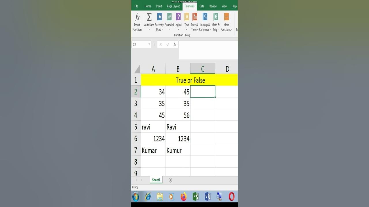 Logical Function In Excel True Or False Shorts exceltricks logical-function-in-excel-true-or-false-shorts-exceltricks