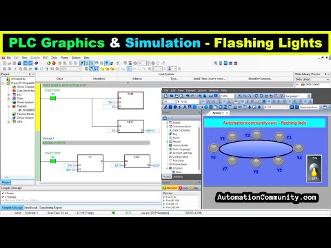 PLC with Graphic HMI Solution for Flashing LEDs Program