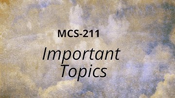 MCS211-Important Topics