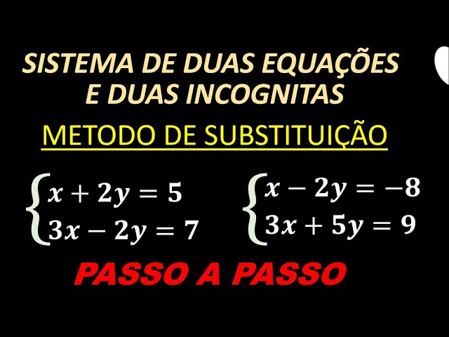 SISTEMA DE EQUAÇÕES do 2º grau SUBSTITUIÇÃO