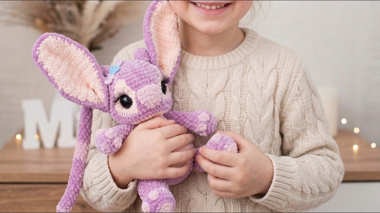 АНГЕЛ Стич крючком из плюшевой пряжи. Уроки по вязанию. / Часть 3 из 4