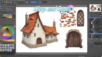 Krita tutorial: How to use the warp and cage transform for concept art