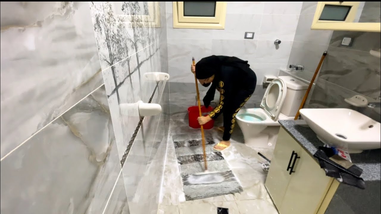 اول تنضيفات لرمضان2024🌙✨روتين الرغاوي💦استقبال رمضان 😍💥