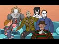Halloween with Jason Voorhees, Michael Myers, Freddy Krueger, Pennywise, Chucky, Texas Chainsaw