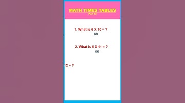 MATH QUIZ  II SIX TIMES TABLES II  PART 32  #shorts