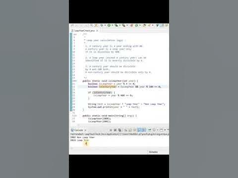 Java Program to Find if a Given Year is a Leap Year #javatechsolutions ...