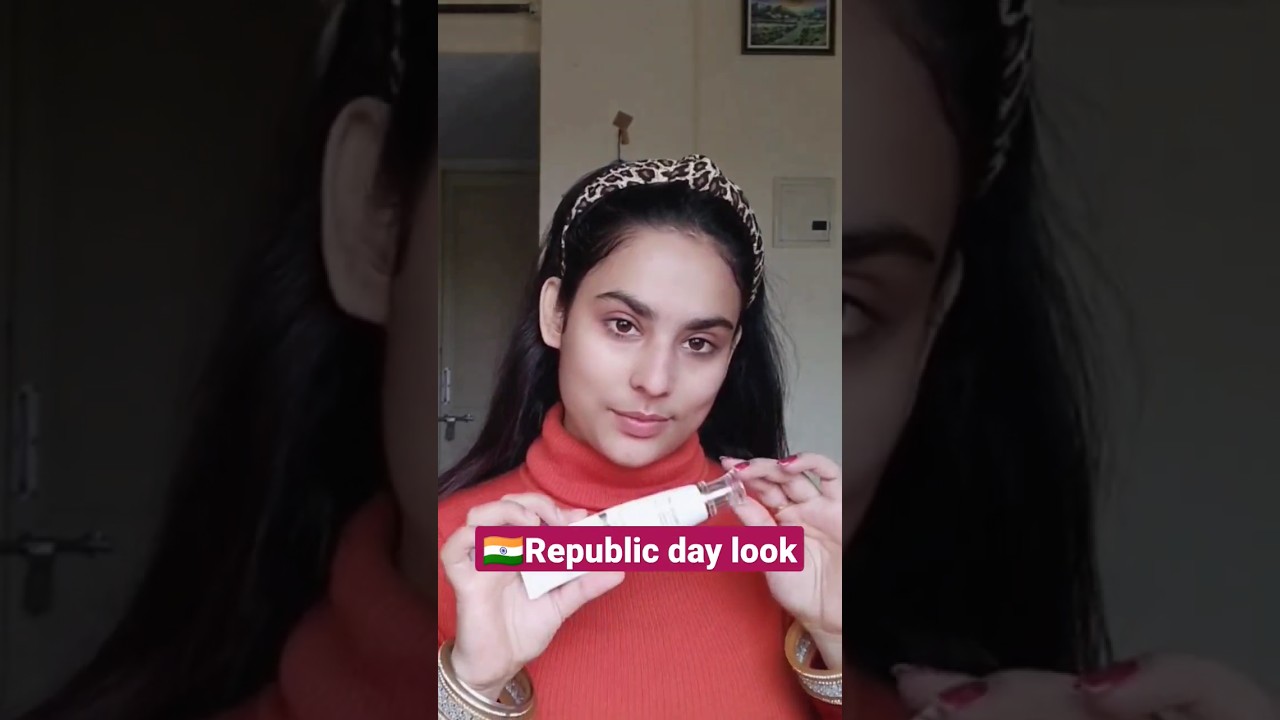 Simple Republic day 🇮🇳Makeup look for School/Clg Girls 👩🏻 