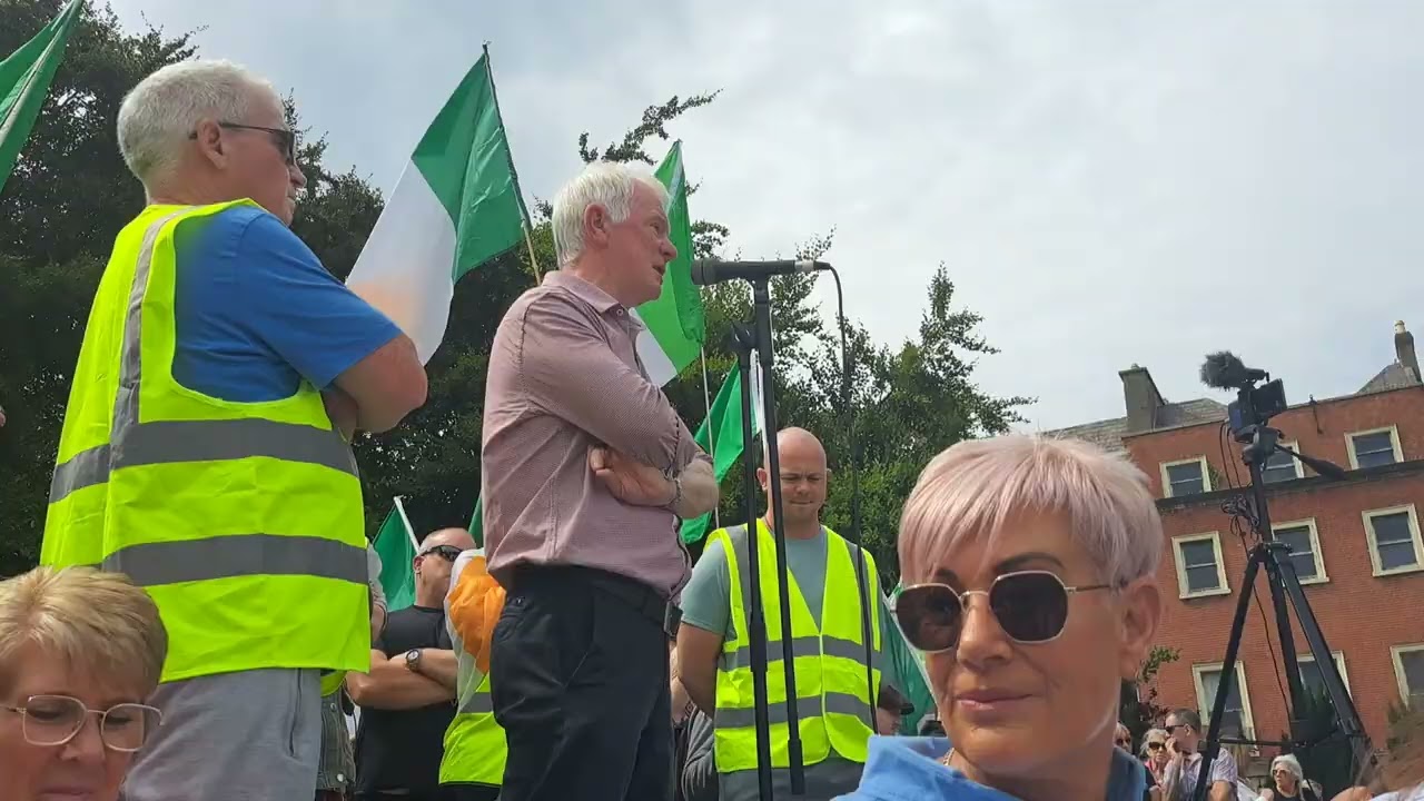 Cllr. Malachi Steenson, anti Migration Pact Demo, Garden of Remembrance, Parnell Sq., 13th July 2024