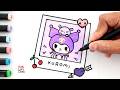 Dibujando a KUROMI (Sanrio Purple Style) 💜 Drawing KUROMI Aesthetic Card