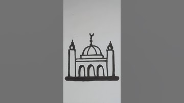 How to draw mosque🕌 in simple way #shorts #youtubeshorts #drawing #art #drawingden #mosque