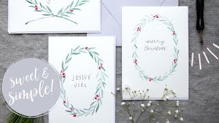 Beautiful 15 Minute Watercolor Cards | Holiday Edition