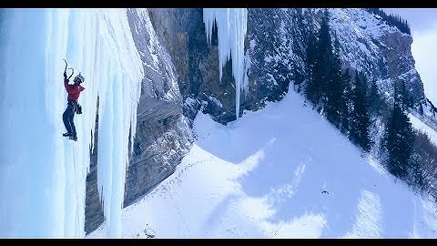 Ice Pillar Snaps with Climber on It, Here