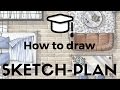✍🏼HOW TO DRAW A SKETCH-PLAN M/MARKERS IN 10 EASY STEPS? (5 min)