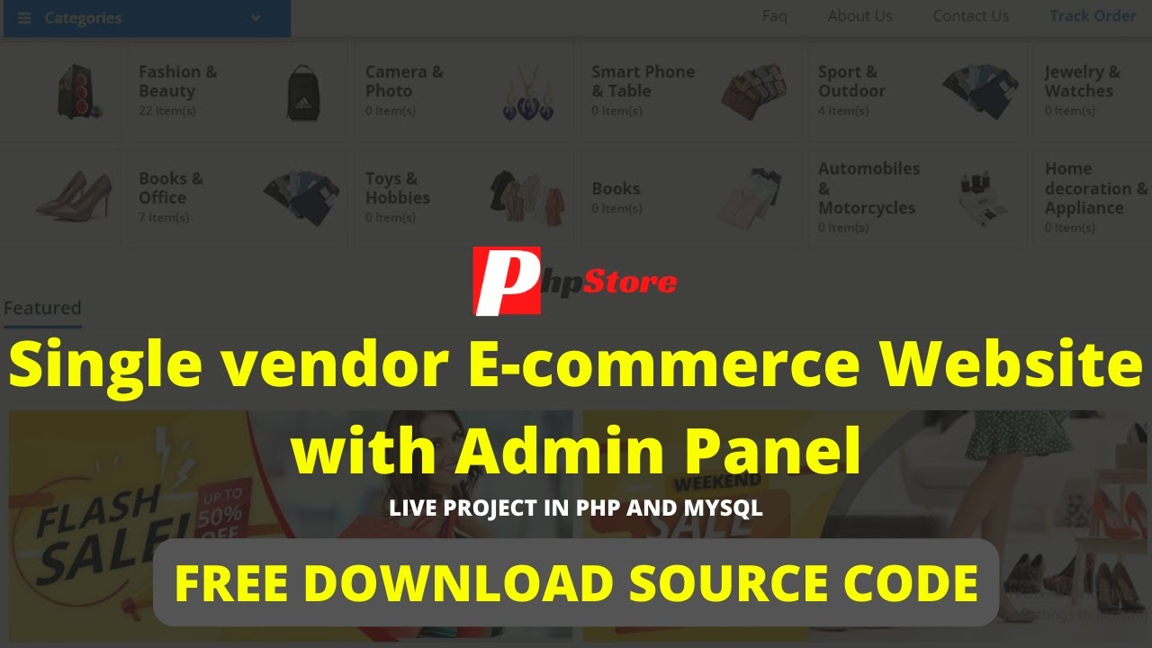 Single Vendor E-commerce in PHP and MySql||Free Source Code - YouTube