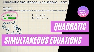 QUADRATIC SIMULTANEOUS Equations | GCSE IGCSE | AQA Edexcel CIE OCR