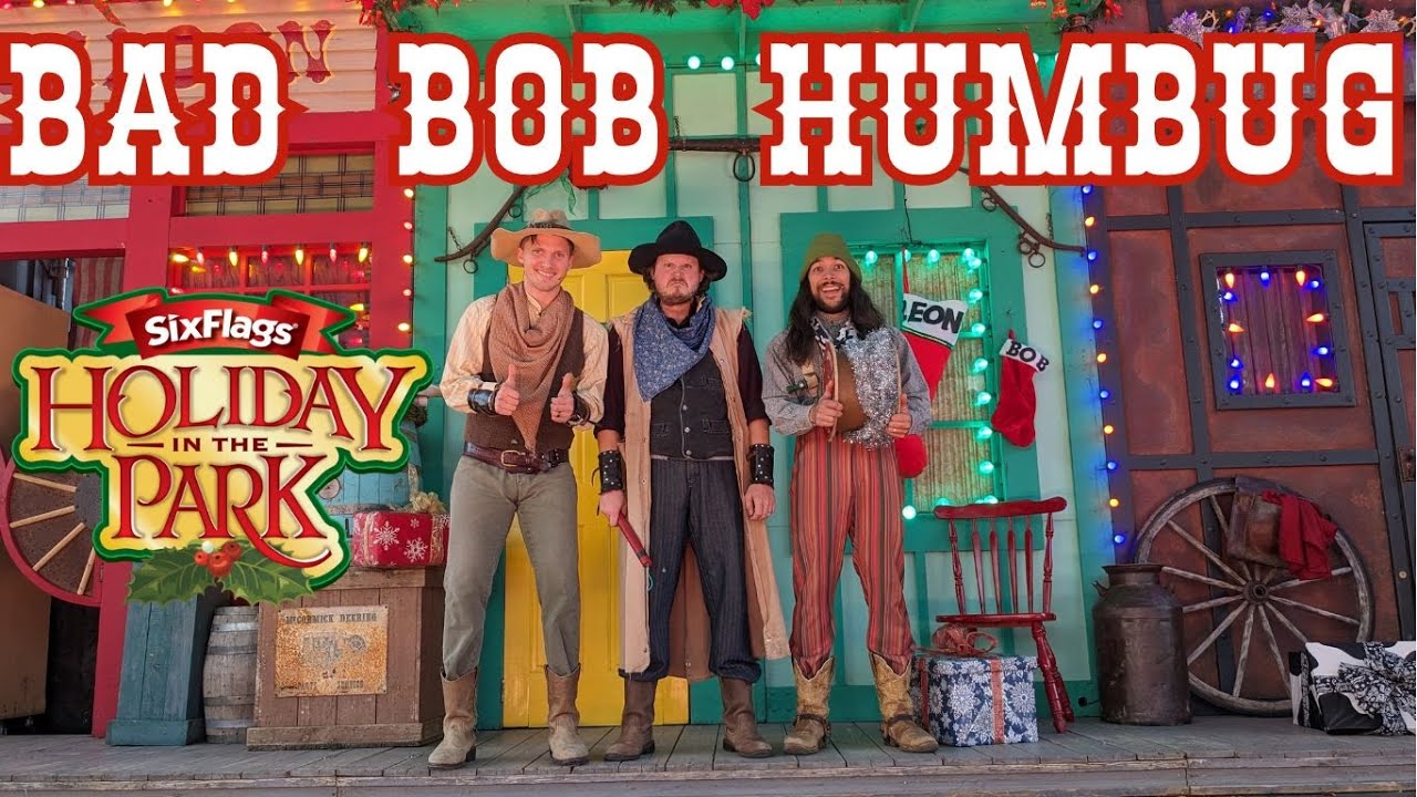 Bad Bob Humbug | Six Flags Over Georgia Holiday in The Park 2023 #funny #sixflags #christmas #4k