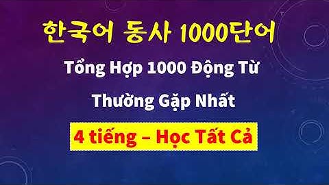 [Kr/Vi] 4 tiếng Học Hết 1000 Động Từ Tiếng Hàn Từ Sơ Cấp Đến Cao Cấp | 실전 한국어 1000단어
