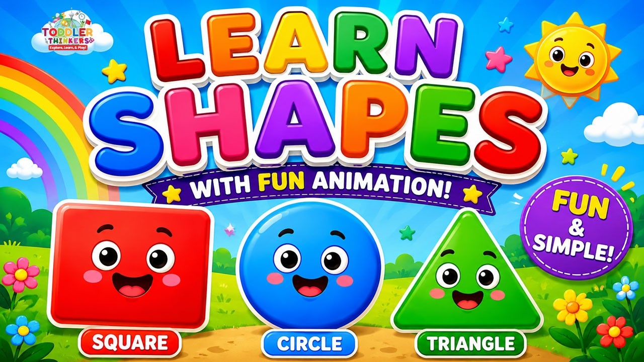 Learn Shapes with Fun Animation for Toddlers! 🟥🟦🟢 | Shapes for Kids ...