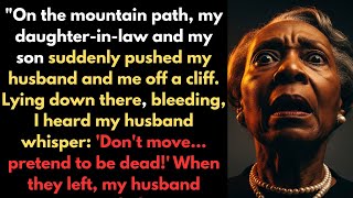 Our own son pushed us off the cliff to silence us. My husband whispered “Pretend we’re dead!“