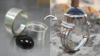 🔥 Making Silver Yemeni Brown Agate Ring | Handmade Jewelry Process 💍✨