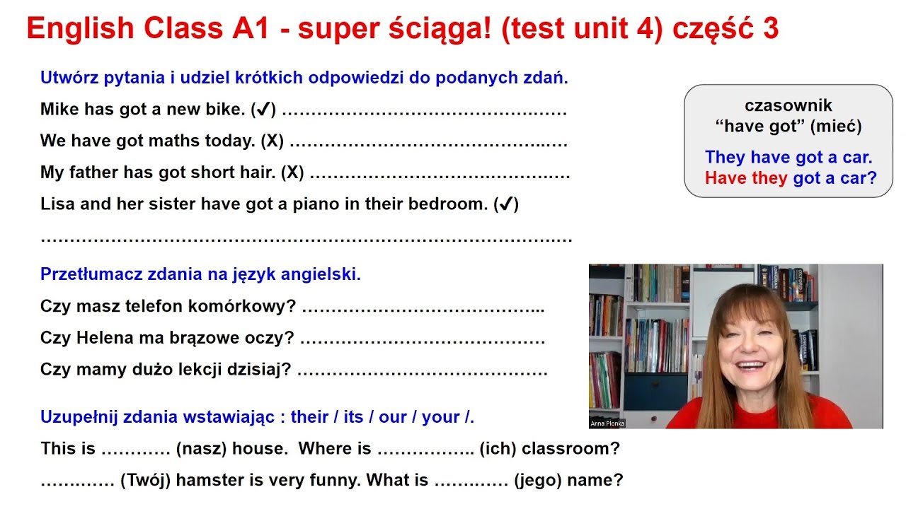 English Class A1+ Testy Klasa 5 Unit 4 English Class poziom A1 - test unit 4 (część 3) - YouTube