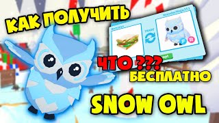 Обнова! как получить снежную сову бесплатно в адопт ми? how to get snow owl for free in adopt me?