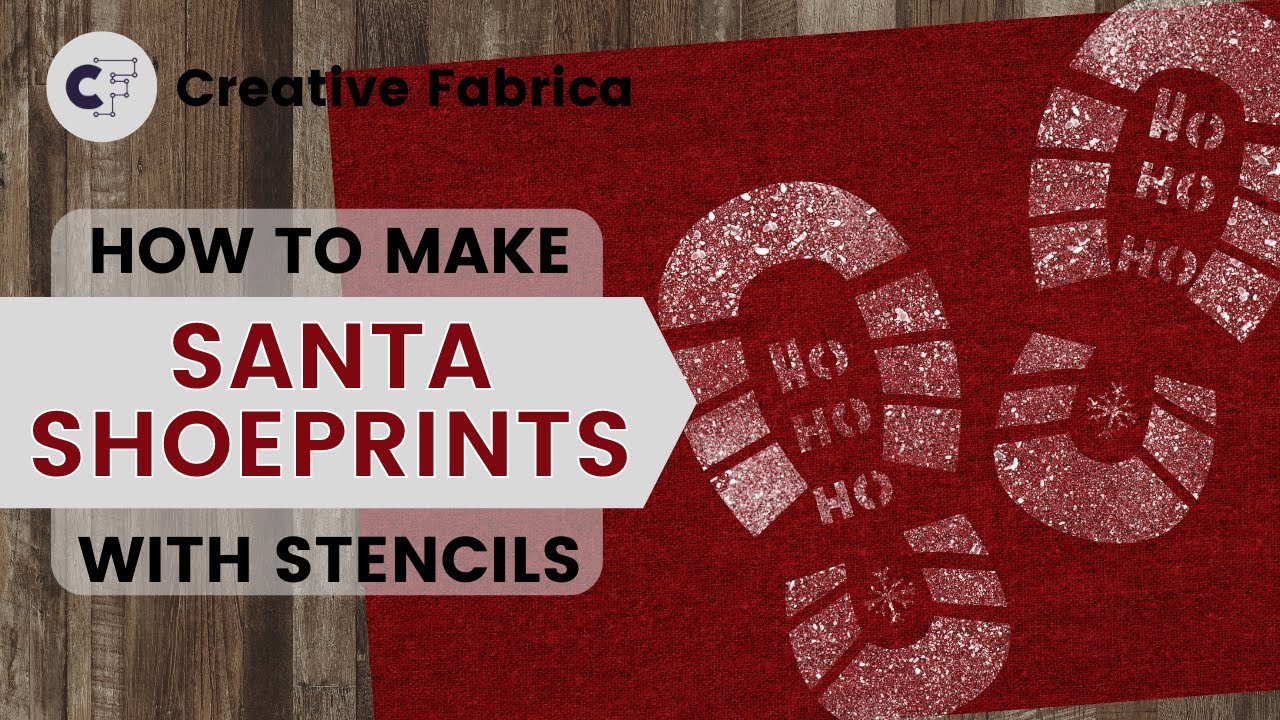 Santa Boot Print Reusable Stencil - Set of 2