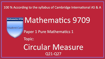 100 % According to the syllabus of Cambridge AS & A Level Math 9709, P 1, Topic 4, Circular Measure