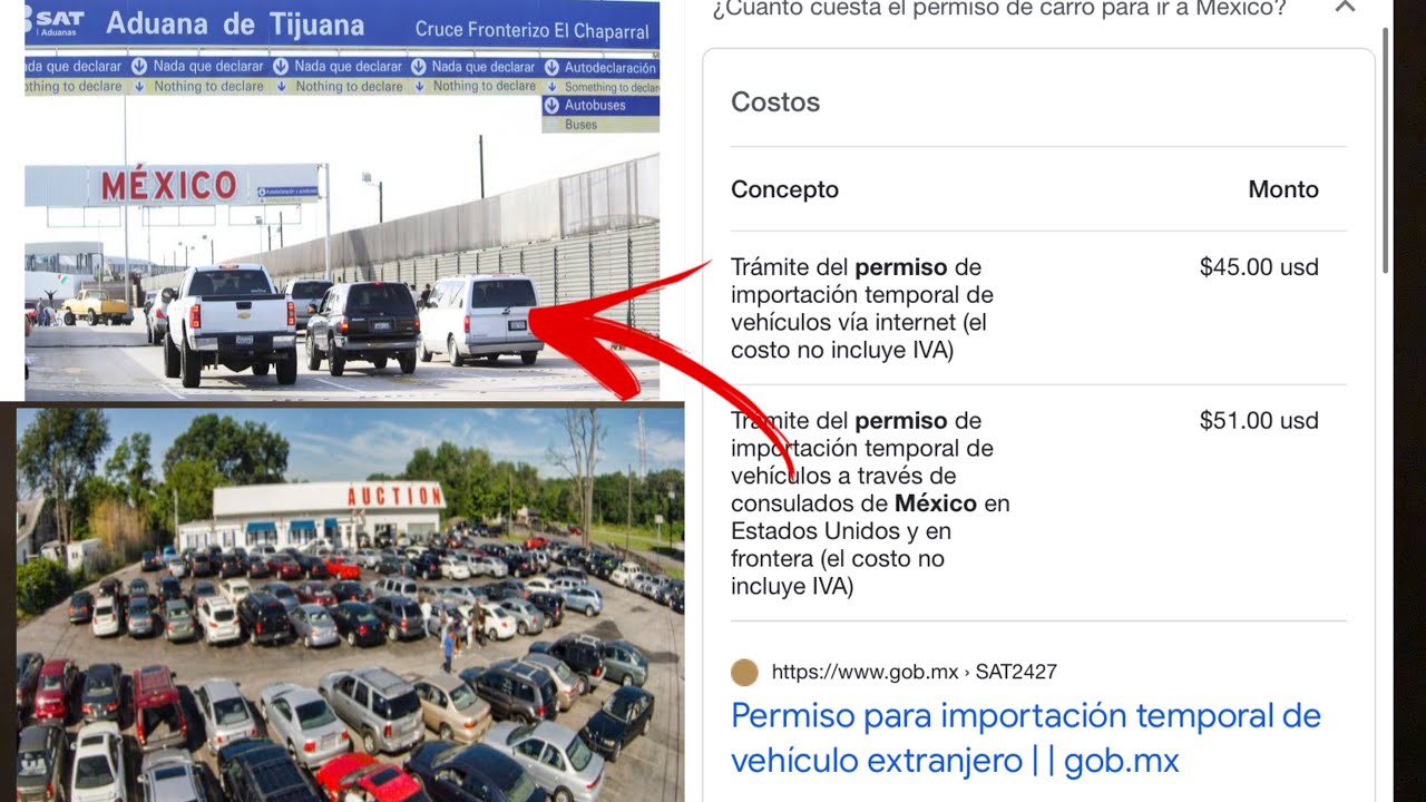 Requisitos necesarios para cruzar un carro de estados unidos a México
