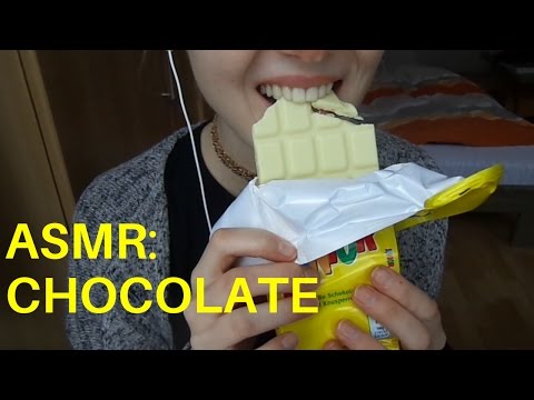 🍫 EATING A WHOLE BAR OF WHITE CRISPY CHOCOLATE - ASMR Eating Sounds, No Talking 🍫