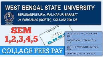 West Bengal State University Exam Form Fillup | W.B.S.U.  Fees Payment & Exam Form Download | #wbsu