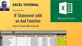 IF Statement with an And Function in Microsoft Excel. IF And OR