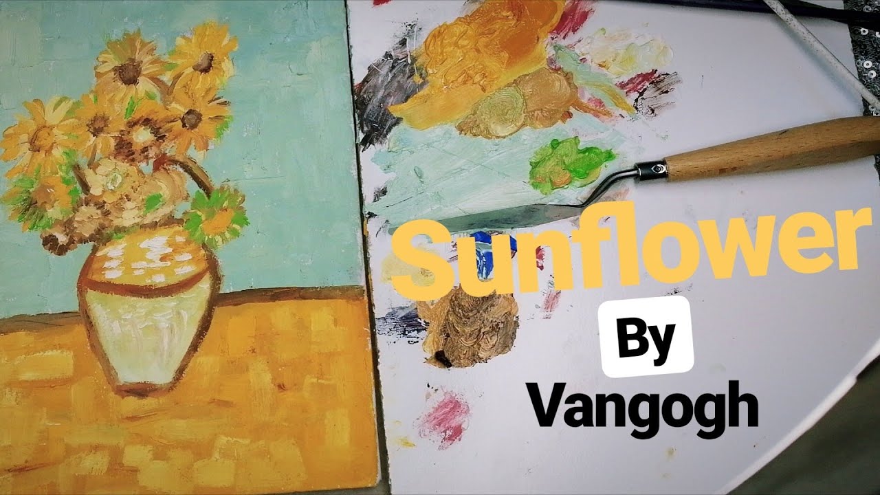 تعلم رسم لوحة مزهرية عباد الشمس للرسام #فنسنت فان كوخ/How to Paint  Sunflowers by van Gogh - YouTube