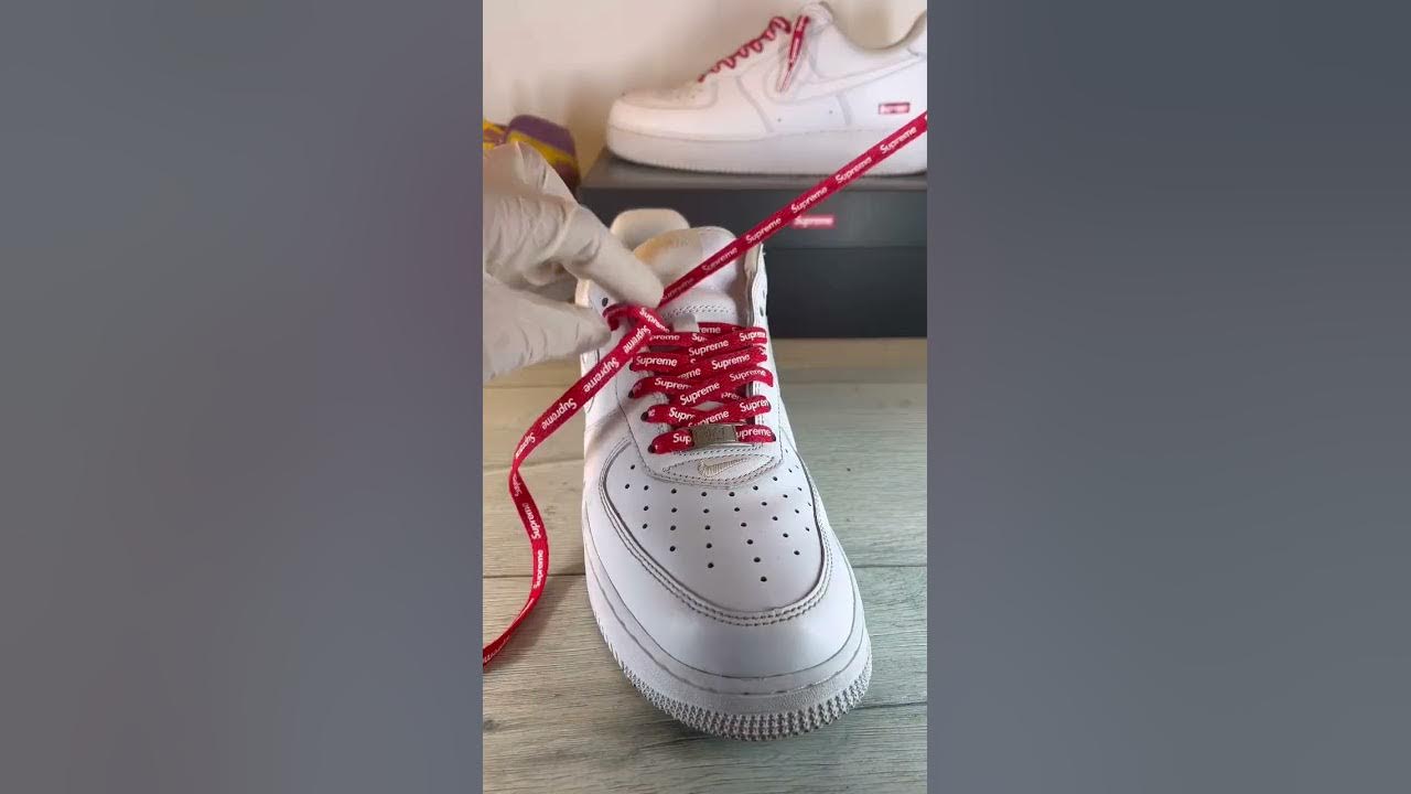 How to tie your af1 #af1 #white #red #nike #supreme #foryou #clean #ne, How To Tie Your Air Force 1